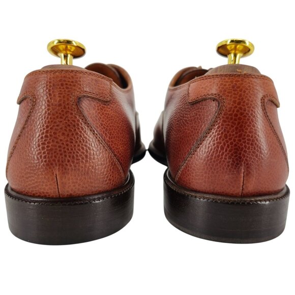 Salvatore Ferragamo Italy Brown Leather Dress Shoes Balmoral Cap-toe Oxfords 9D - Picture 5 of 11